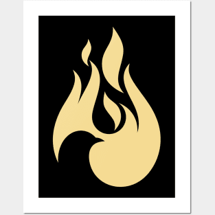 The dove and the flame of fire are symbols of God's Holy Spirit, peace and humility Posters and Art